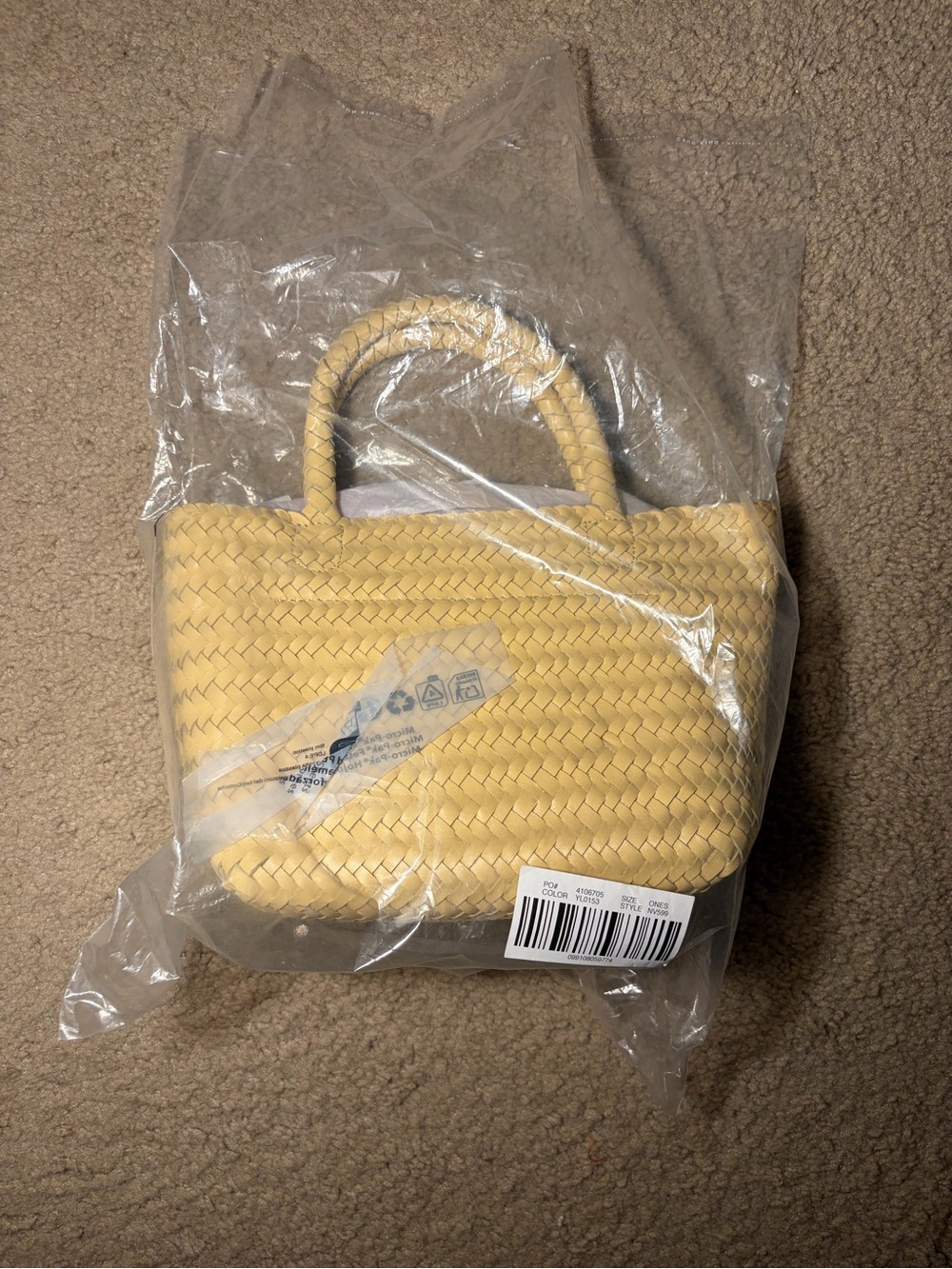 Madewell 💛 the Signature mini Woven Tote Bag in Yellow Clay NWT - Picture 7 of 9